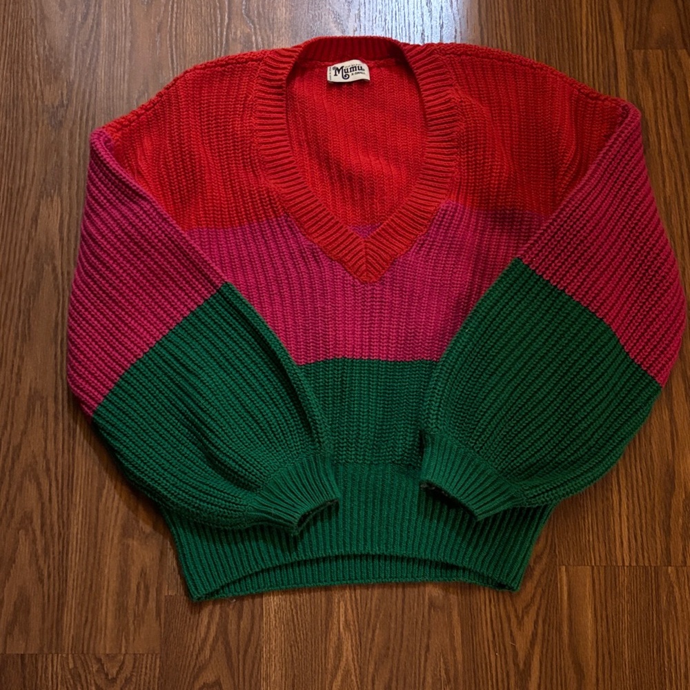 Mumu Colorful V-Neck Sweater